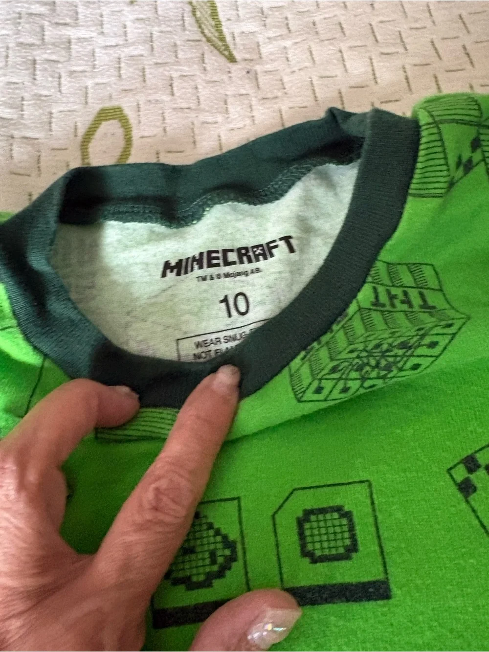 Boys Minecraft Pajamas Size 10